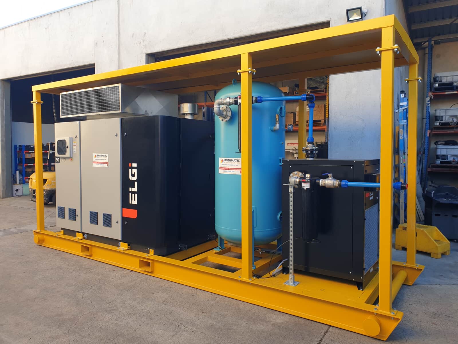 Extended Compressor Drag Skids with Air Dryer