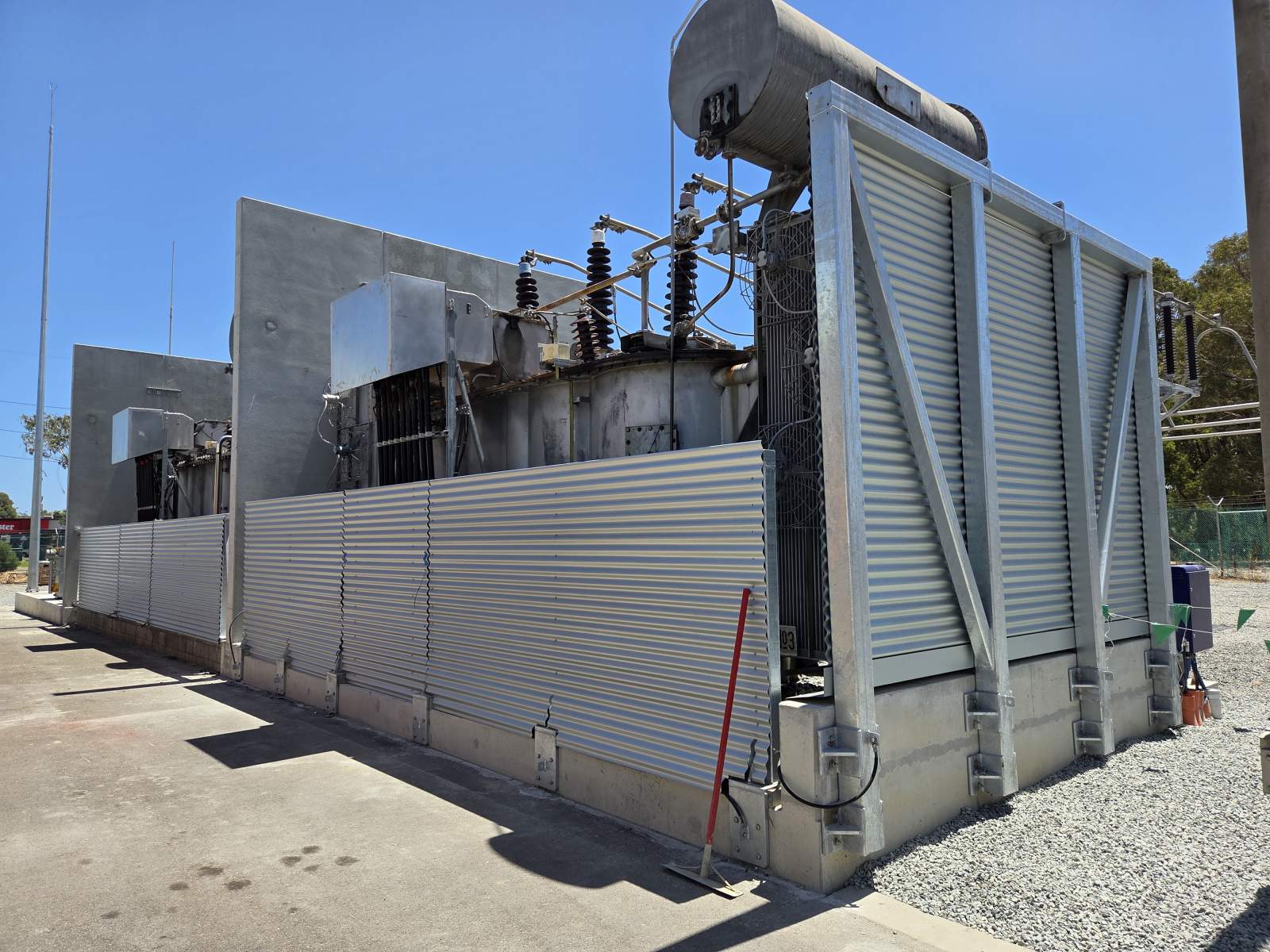 Large Dual Transformer Splashback Walls — Oil Containment for Twin Substation Transformers